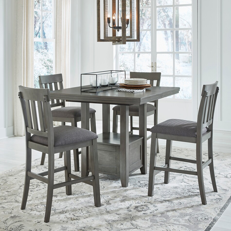 antiqued gray traditional formal dining room   