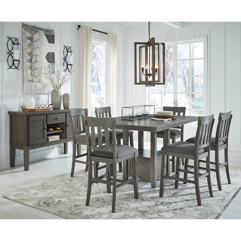 antiqued gray traditional formal dining room   