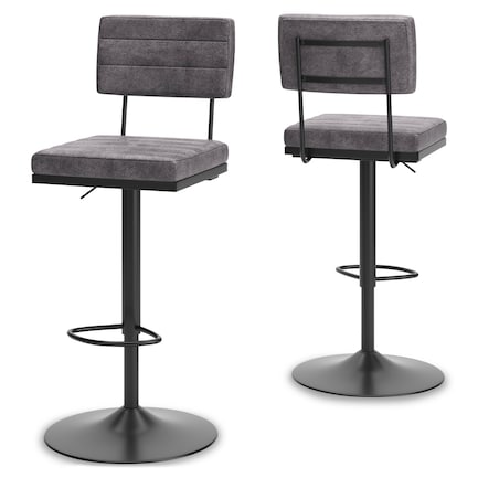 Theo S/2 Grey Adjustable Height Stools