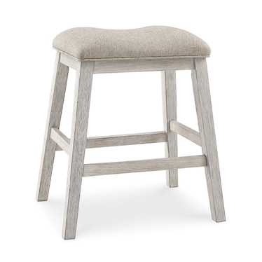 Ashton S/2 White Backless Bar Stool
