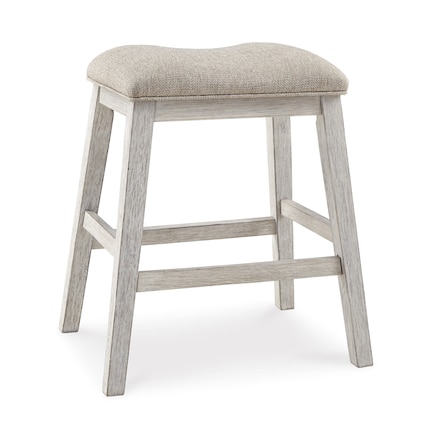 Ashton S/2 White Backless Bar Stool