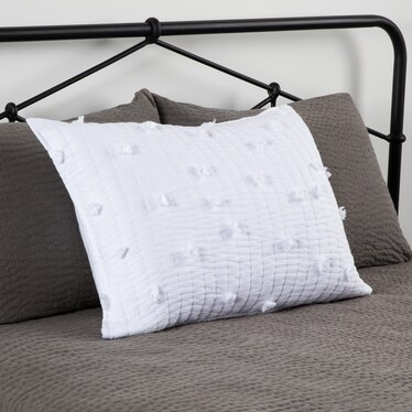 Pom Poms White Standard Sham