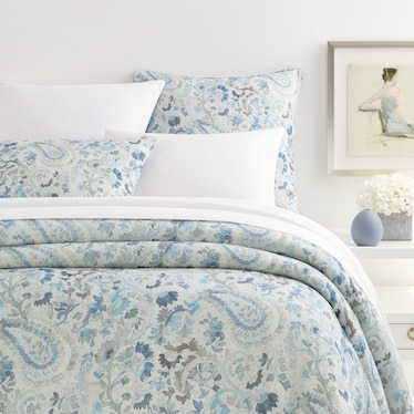 Ines Linen Blue Full / Queen Duvet Cover