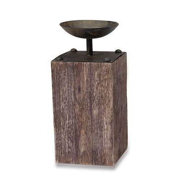 Wood Candle Holder - Lg.