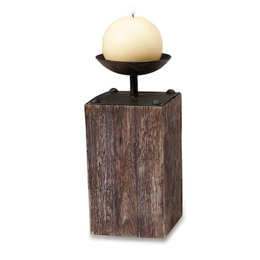 Wood Candle Holder - Lg.