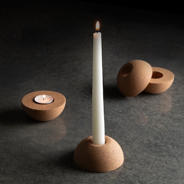 S/2 Natural Candle Holders