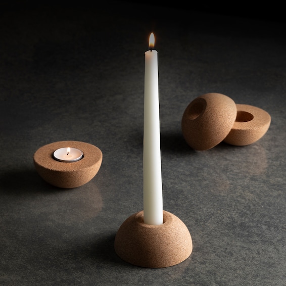 S/2 Natural Candle Holders