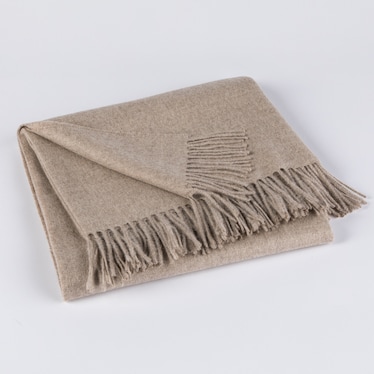 Classic Alpaca Throw - Light Taupe