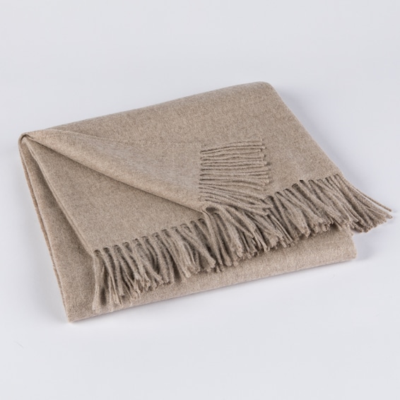 Classic Alpaca Throw - Light Taupe
