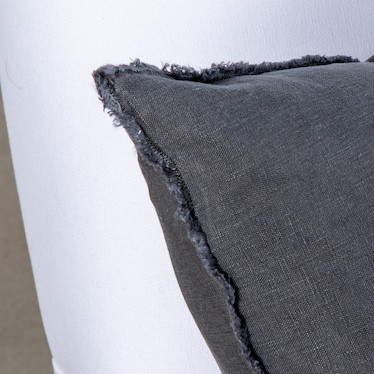 Slate 20" Fringe Linen Pillow
