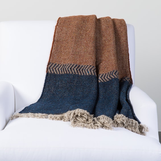 Jules Rust Herringbone Throw