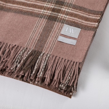 Plaid Pink/Brown Throw