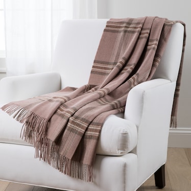 Plaid Pink/Brown Throw