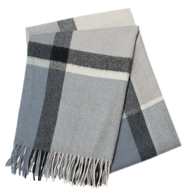 Grey Plaid Throw