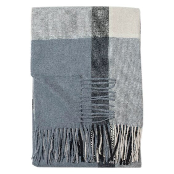 Grey Plaid Throw