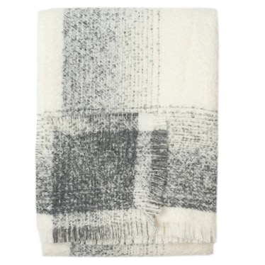 Ivory w/ Grey Border Throw