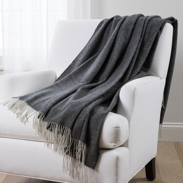 Charcoal/Herringbone Throw