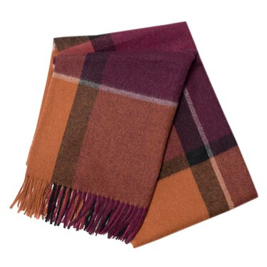 Orange Plaid Throw