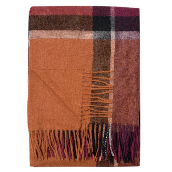 Orange Plaid Throw