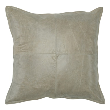 22" Moni Gray Leather Pillow