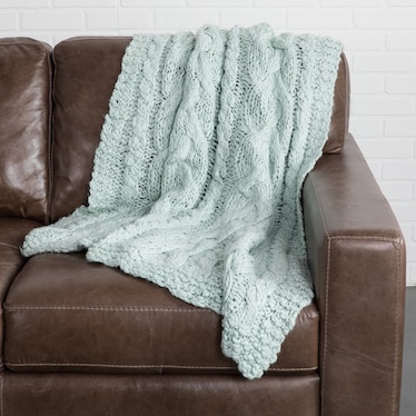 Yarn Bomb Robins Blue Throw