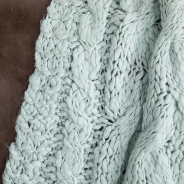 Yarn Bomb Robins Blue Throw