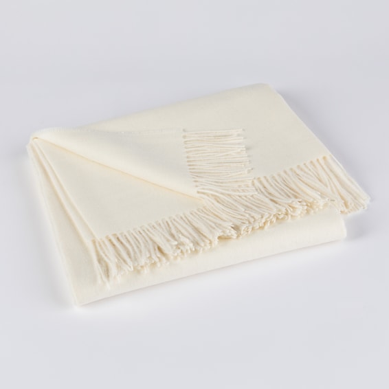 Classic Alpaca Throw - Ivory