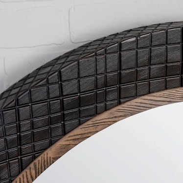 Aiden Black Round Mirror