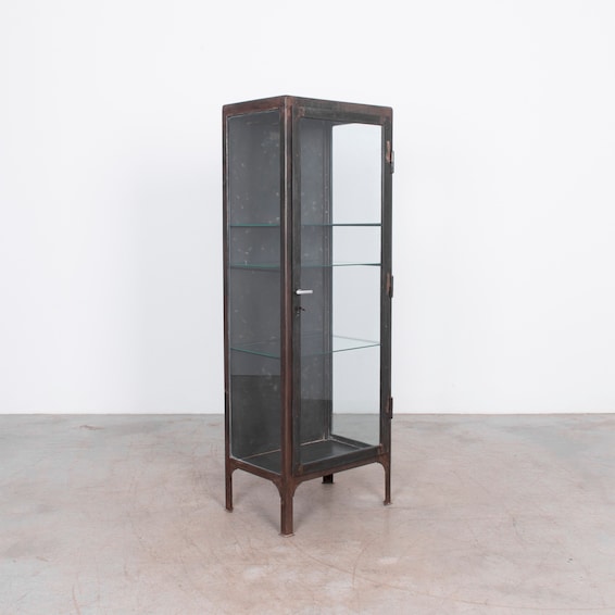 Antique Industrial Glass Cabinet