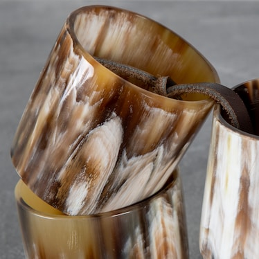 Cow Horn S/4 Light Napkin Rings