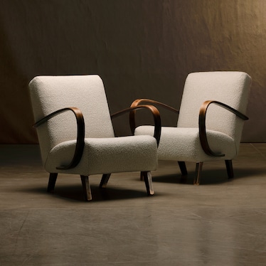 Antique Bentwood Upholstered Armchairs