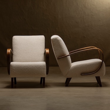 Antique MCM Upholstered Armchairs