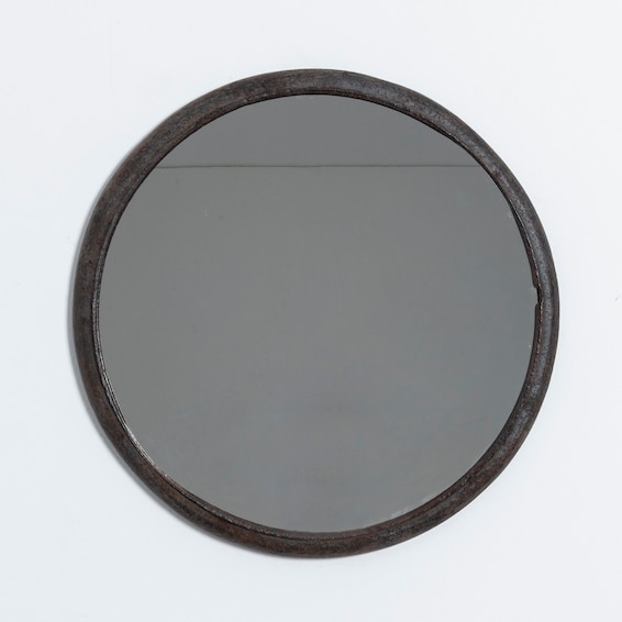 Antique Metal Round Mirror