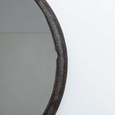 Antique Metal Round Mirror
