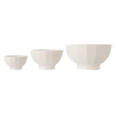 S/3 Antique White Bowls