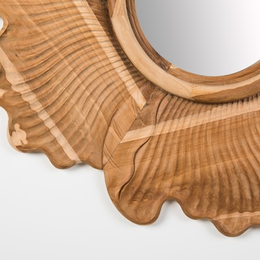 Round Teak Mirror