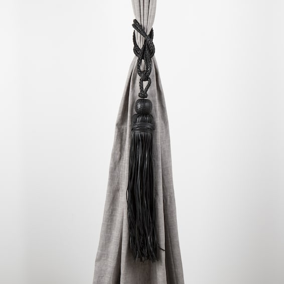 Antique Black Leather Tassel