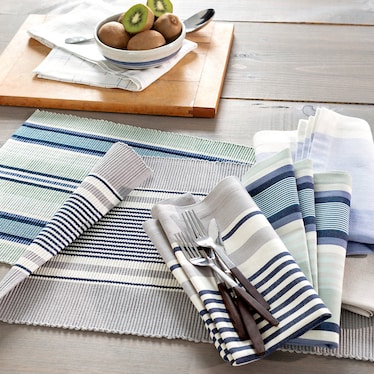 S/4 Midnight Stripe Placemats