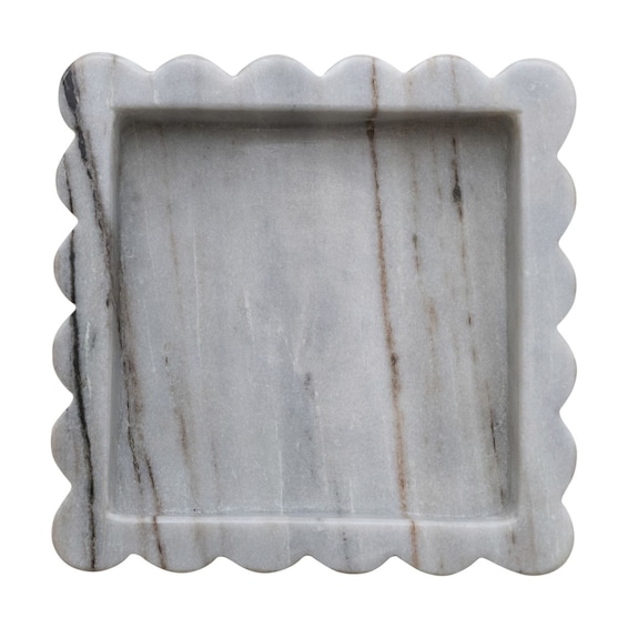 Marble Scalloped Tray