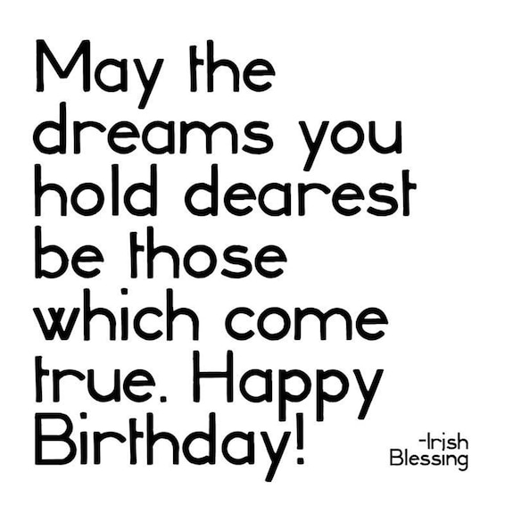 Irish Blessing Dreams Card
