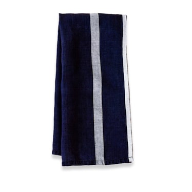Linen Tea Towel Indigo/White