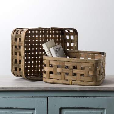 S/3 Tobacco Rectangle Baskets