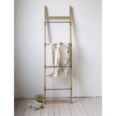 Metal and Wood Wall Rack