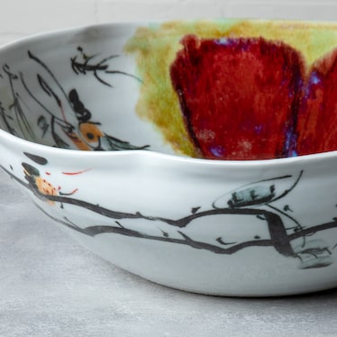 Oxblood Lotus Small Swirl Bowl