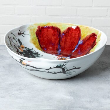 Oxblood Lotus Small Swirl Bowl