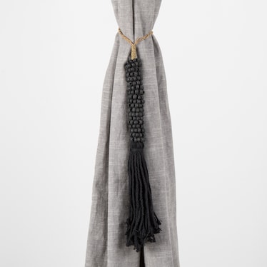 Woven Black Bead Tassel