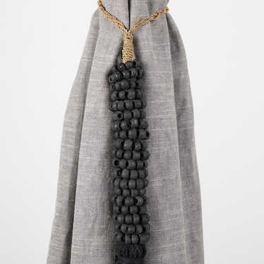 Woven Black Bead Tassel