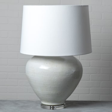 White Crackle Jar Lamp