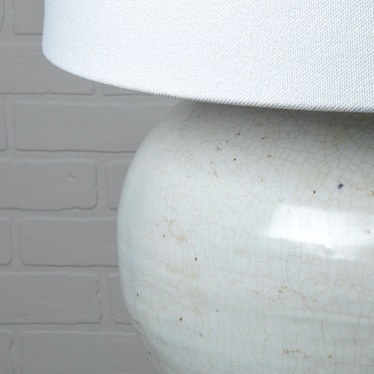 White Crackle Jar Lamp