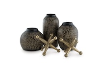 black   gold table top accessory   